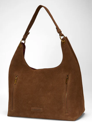 Myra Bag Loyal West Large Shoulder Bag In Suede Leather