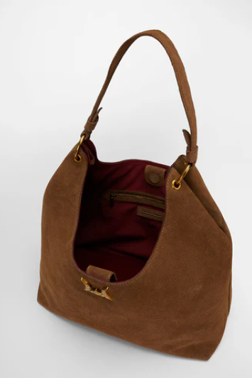 Myra Bag Loyal West Large Shoulder Bag In Suede Leather